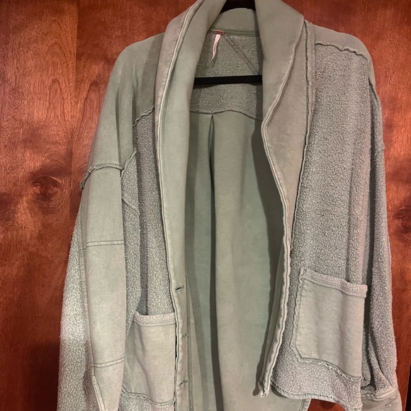 free people jordan reverse fleece shacket - Picture 2 of 3